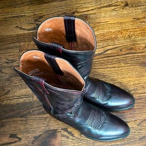 Dan Post Milwaukee Genuine Leather Handmade Cowboy Boots Black Cherry - Size 10